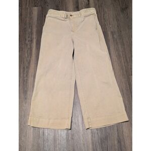 GAP High Rise Wide Leg Crop Pants Size 14 Khaki Casual Trousers READ‎